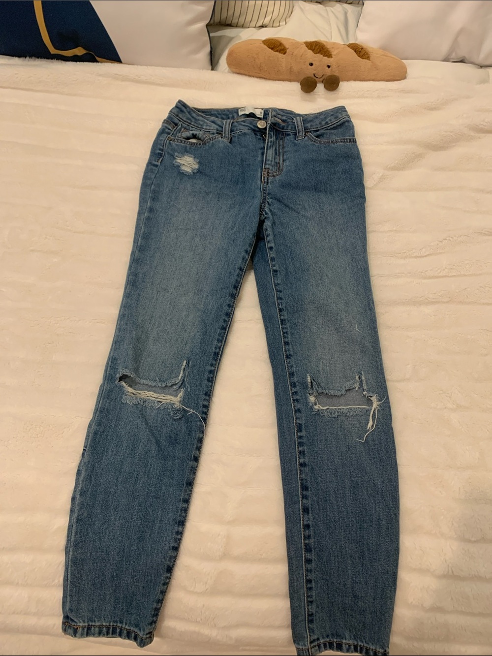 RSQ Kids Distressed Mid-Blue Straight Jeans